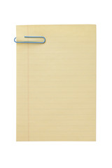 blank paper and paperclip.