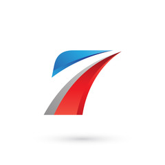 Abstract Number Seven Air Plane Logo