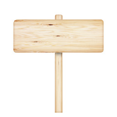 Wooden sign isolated on white background