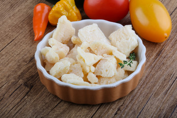 Parmesan cheese pieces