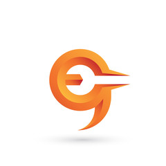 Abstract Number Nine Letter G with Wrench Logo