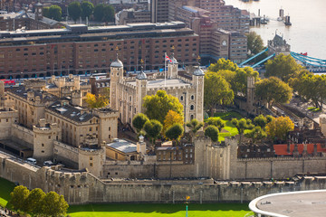 Obraz premium Tower of London view. Panorama from the 32 floor