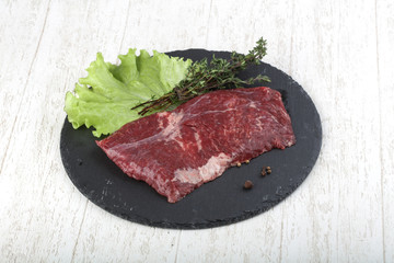 Raw machete steak