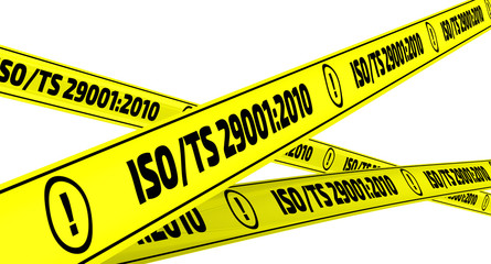 ISO/TS 29001:2010. Yellow warning tapes