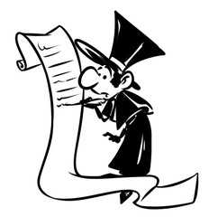 Fototapeta premium Poet literature writer cartoon illustration