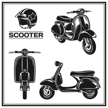  classic scooter emblems, icons and badges. 