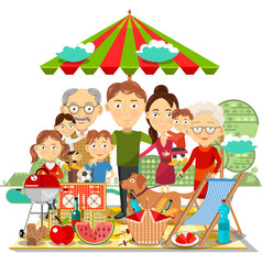 Picnic family vector