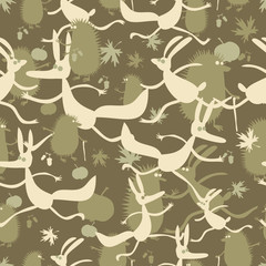 Funny childish camouflage seamless vector pattern.