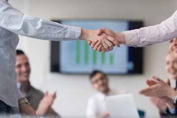 business womans handshake