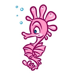 Sea Horse illustration   image  character fish