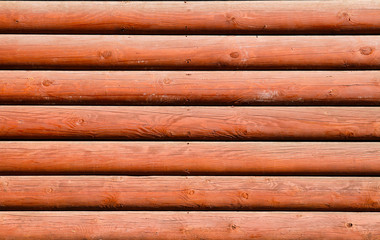 Brown wooden wall made of logs