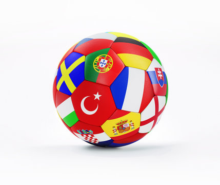 Fußball mit Nationalflaggen EM 2016