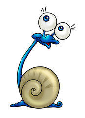 Snail big eyes parody cartoon illustration