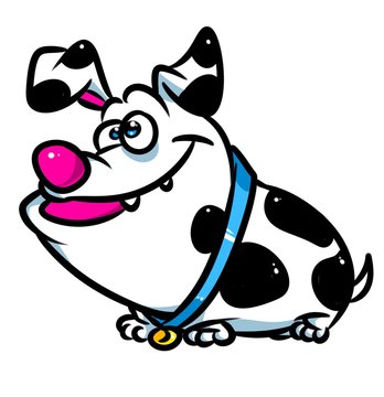 Thick dog parody cartoon illustration isolated image character animal
