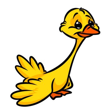 Little yellow duckling cartoon illustration