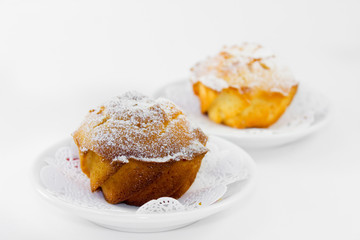 sugary muffins isolated on a white background