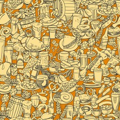 Obraz premium sketchy beer and snacks