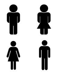 Homme et femme en 4 icônes