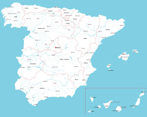 Obraz premium Large and detailed map of Spain
