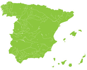 Large and detailed map of Spain