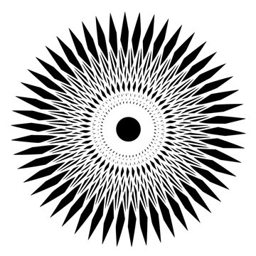 Sun shaped geometric optical illusion