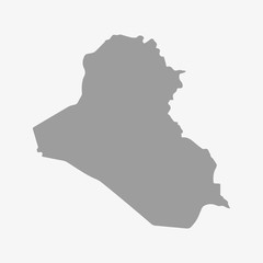 Iraq map in gray on a white background
