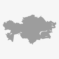 Kazakhstan map in gray on a white background