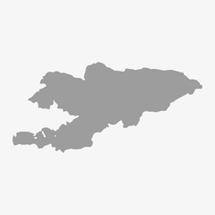 Obraz premium Kyrgyzstan map in gray on a white background