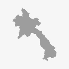 Laos map in gray on a white background