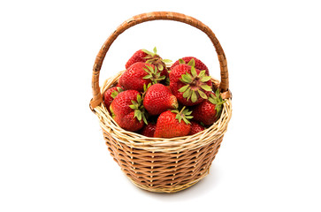 Fototapeta na wymiar strawberries in a basket isolated
