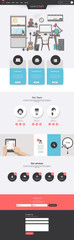 Quality One page website design template. Vector Design