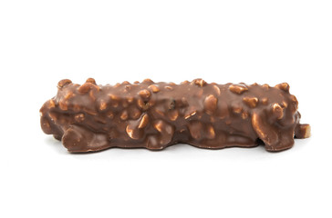 chocolate nut bar isolated