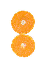 Orange fruit sliced isolated on white background