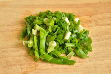Green chopped onion.