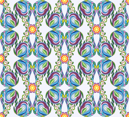 Naklejka premium Seamless abstract background pattern with flowers