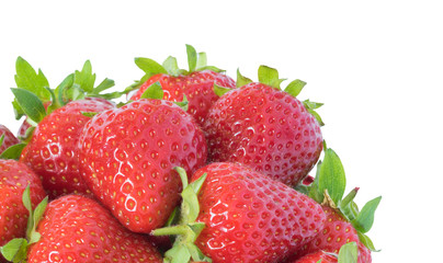 much red Strawberries isolated over white background.