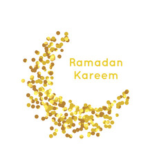 Beautiful Golden Moon , Ramadan Kareem greeting, gold background