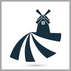 farm windmill icon on the background