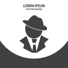 Detective icon on the background