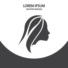 Women profile icon on the background