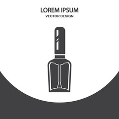 Nail polish icon on the background