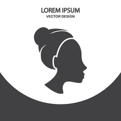 Women profile icon on the background