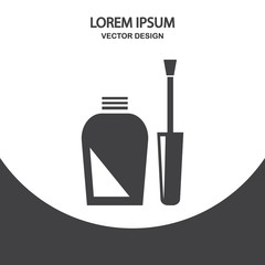 Nail polish icon on the background