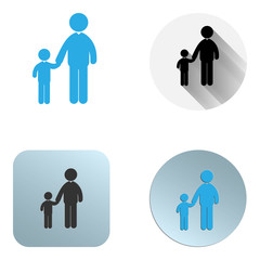 Icon people from the sticks. Family icons.