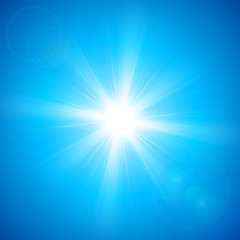 Obraz premium Sparkling glittering star light sun shine lens flare