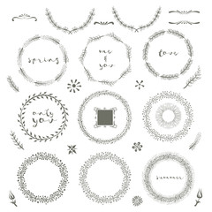 Collection of hand drawn design elements