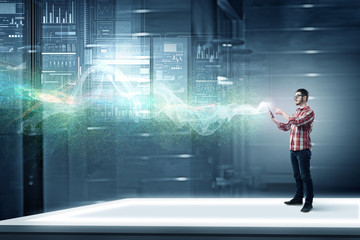 Fototapeta premium Businessman with tablet pc