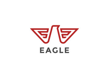 Eagle Logo abstract design vector Linear Bird Falcon Hawk Luxury