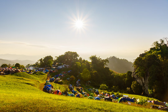 Sunset at doi samer dao at Sri Nan national park, Thailand