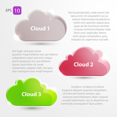 Cloud Icons. Cloud Internet, telecommunications and networks. Place for text